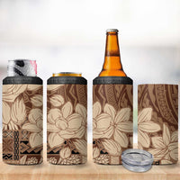 Samoa Women's Day 4 in 1 Can Cooler Tumbler Tiale Flower Mix Siapo Tapa