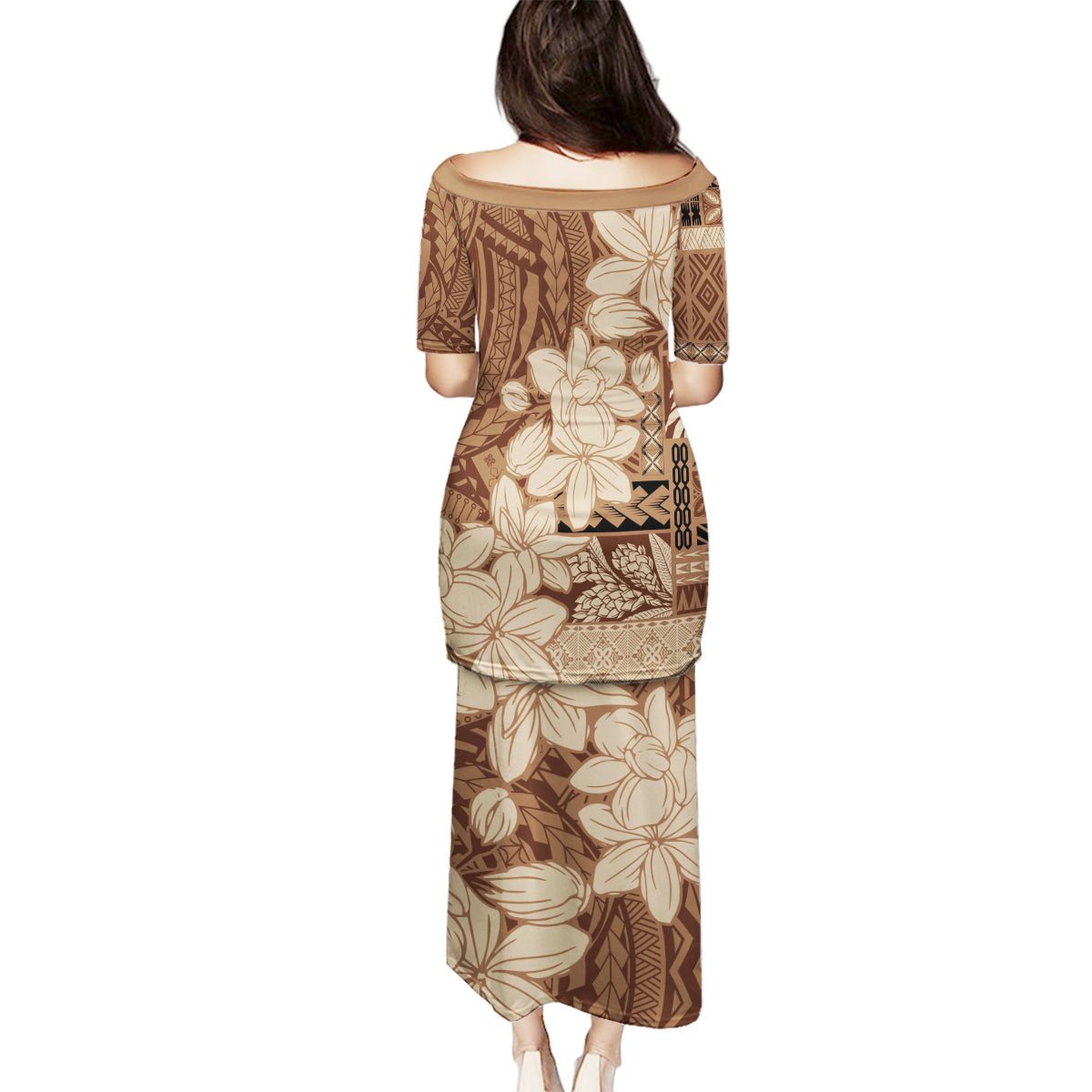 Samoa Women's Day Family Matching Puletasi and Hawaiian Shirt Tiale Flower Mix Siapo Tapa LT7 - Polynesian Pride