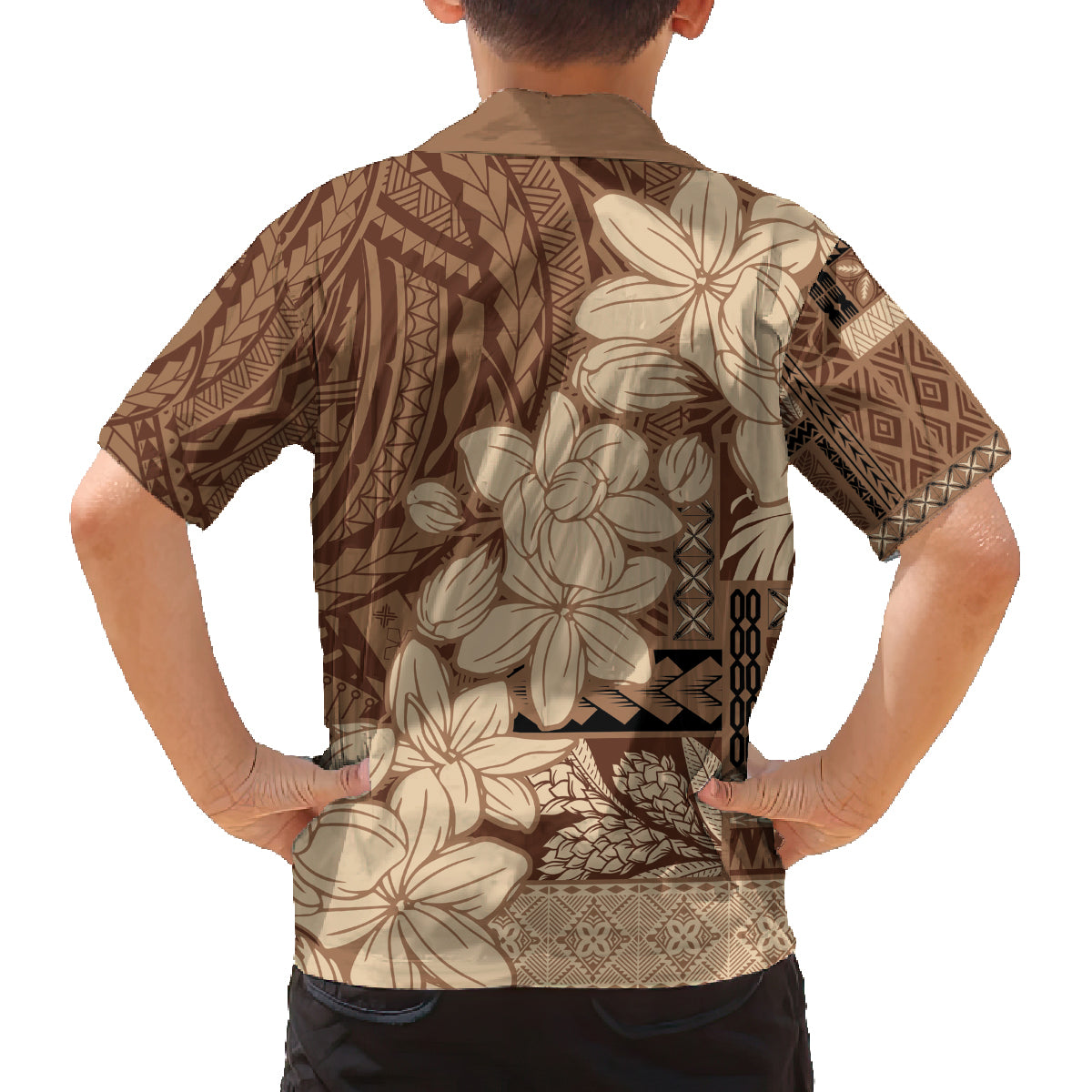 Samoa Women's Day Family Matching Tank Maxi Dress and Hawaiian Shirt Tiale Flower Mix Siapo Tapa LT7 - Polynesian Pride