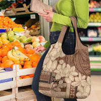 Samoa Women's Day Grocery Bag Tiale Flower Mix Siapo Tapa