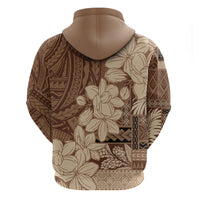 Samoa Women's Day Zip Hoodie Tiale Flower Mix Siapo Tapa LT7 - Polynesian Pride