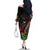 Aloha Hawaii Manta Rays Family Matching Off The Shoulder Long Sleeve Dress and Hawaiian Shirt Red Ohia Lehua