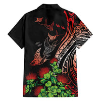 Aloha Hawaii Manta Rays Hawaiian Shirt Red Ohia Lehua