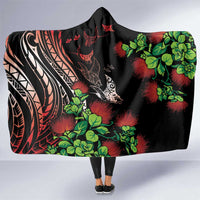 Aloha Hawaii Manta Rays Hooded Blanket Red Ohia Lehua
