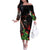 Aloha Hawaii Manta Rays Off The Shoulder Long Sleeve Dress Red Ohia Lehua