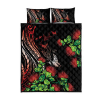 Aloha Hawaii Manta Rays Quilt Bed Set Red Ohia Lehua