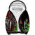 Aloha Hawaii Manta Rays Sherpa Hoodie Red Ohia Lehua