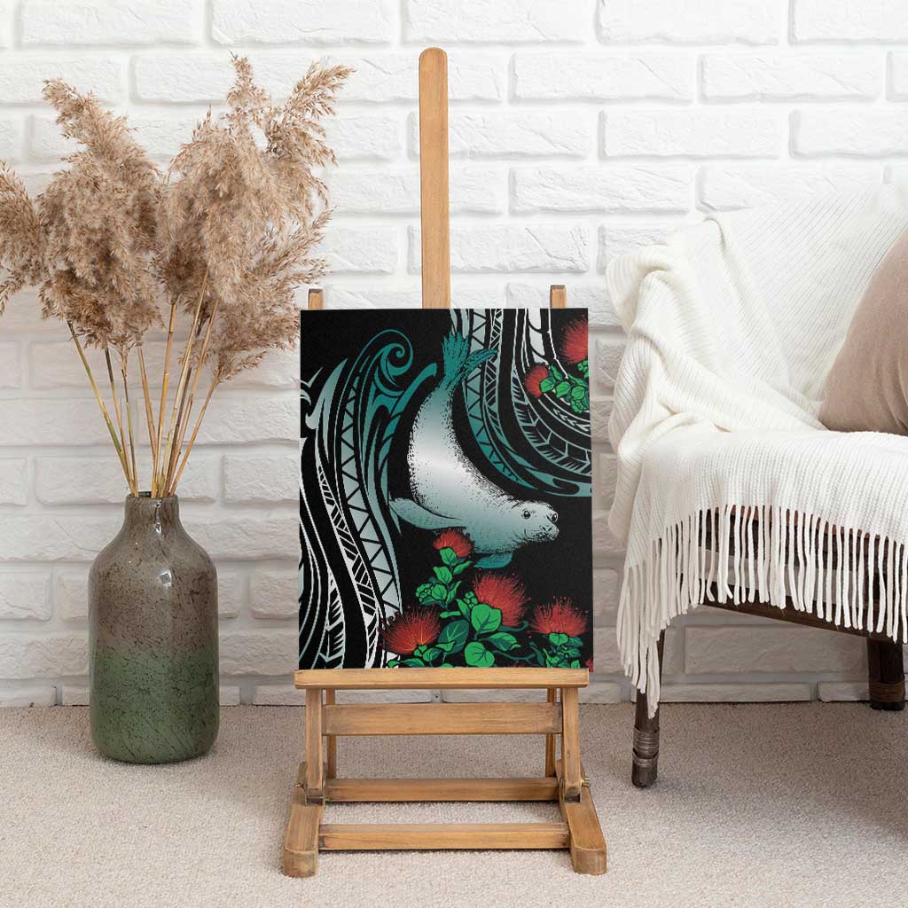 Aloha Hawaii Monk Seal Canvas Wall Art Mix Ohia Lehua
