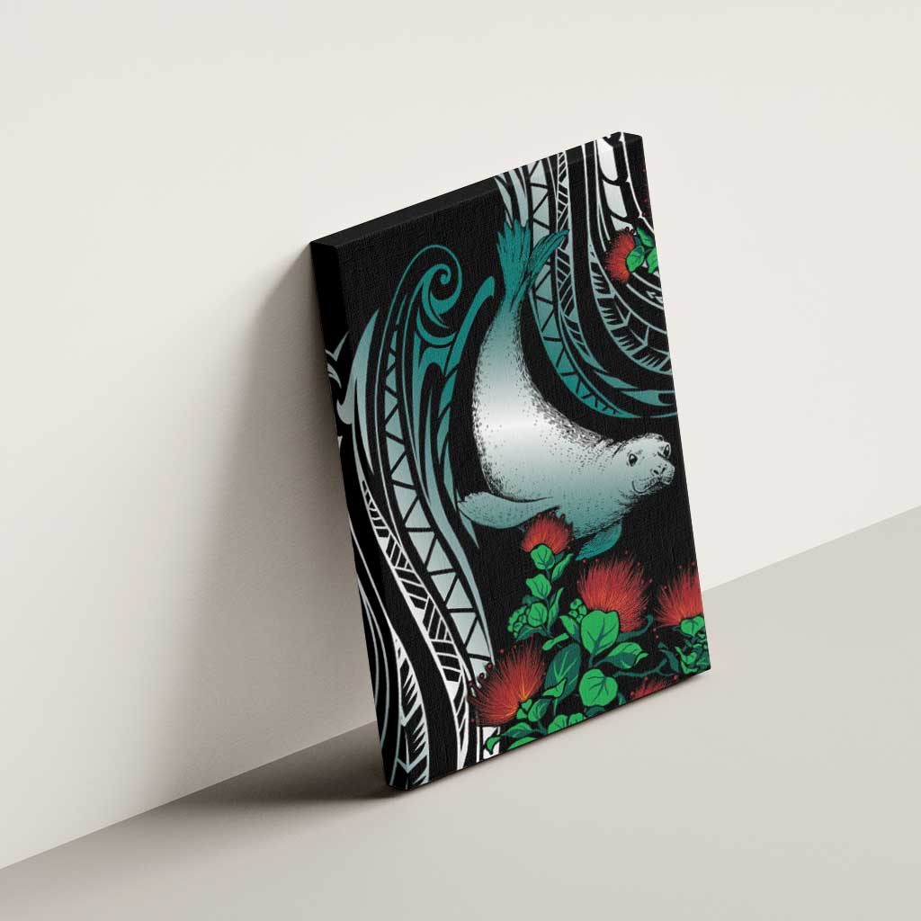 Aloha Hawaii Monk Seal Canvas Wall Art Mix Ohia Lehua