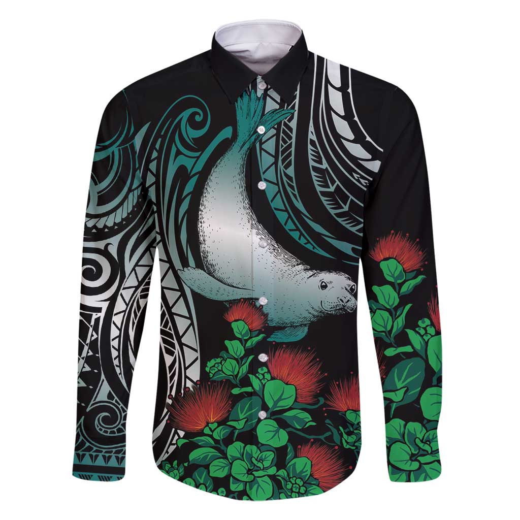 Aloha Hawaii Monk Seal Family Matching Summer Maxi Dress and Hawaiian Shirt Mix Ohia Lehua