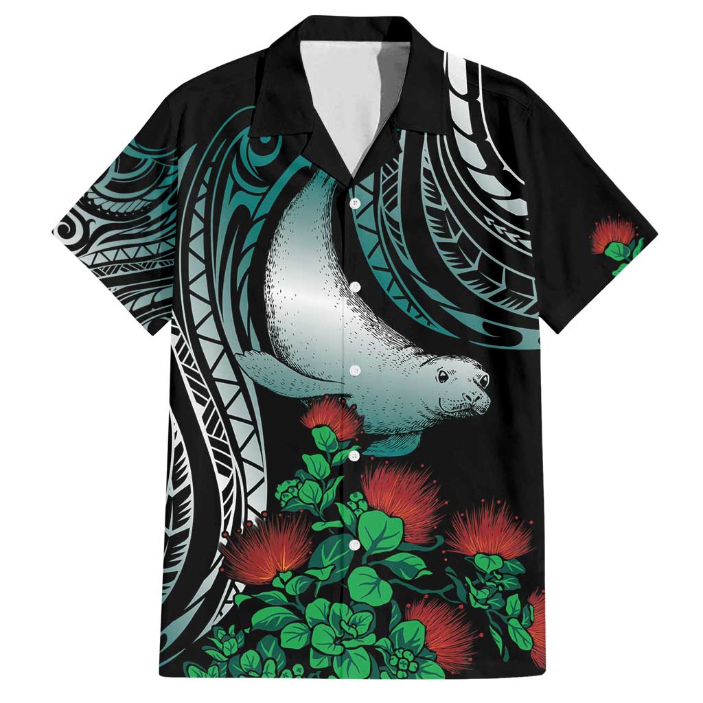 Aloha Hawaii Monk Seal Family Matching Tank Maxi Dress and Hawaiian Shirt Mix Ohia Lehua