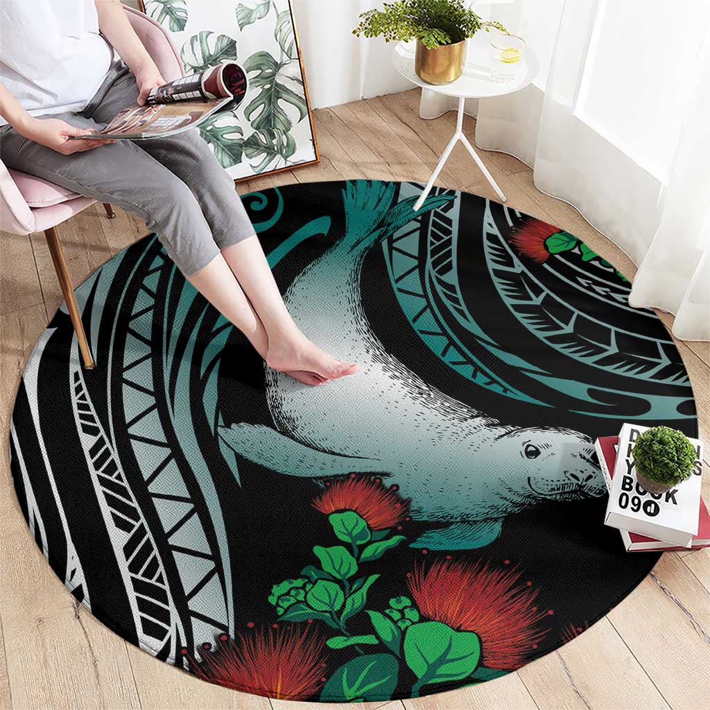 Aloha Hawaii Monk Seal Round Carpet Mix Ohia Lehua LT7 - Polynesian Pride