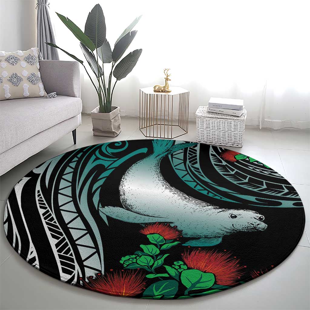 Aloha Hawaii Monk Seal Round Carpet Mix Ohia Lehua LT7 - Polynesian Pride
