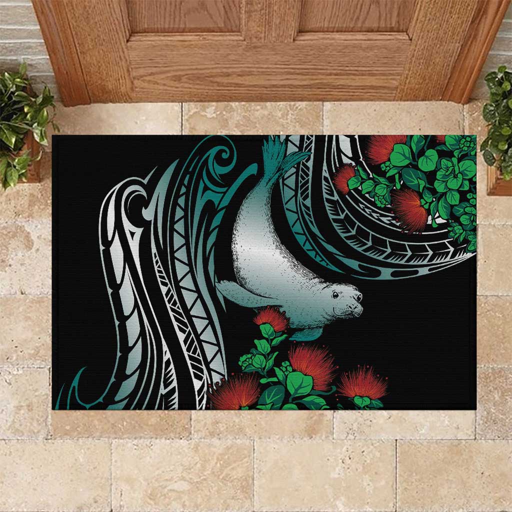 Aloha Hawaii Monk Seal Rubber Doormat Mix Ohia Lehua