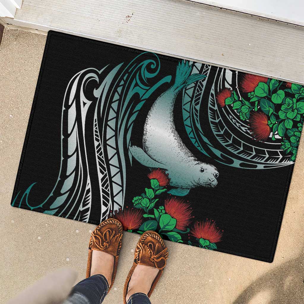 Aloha Hawaii Monk Seal Rubber Doormat Mix Ohia Lehua