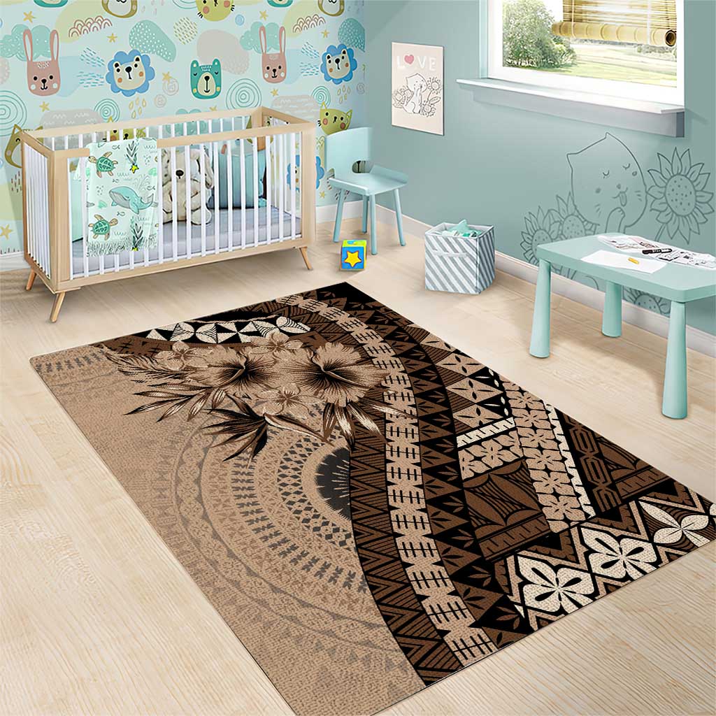 Bula Fiji Area Rug Mocha Brown Kaivity Masi Tapa