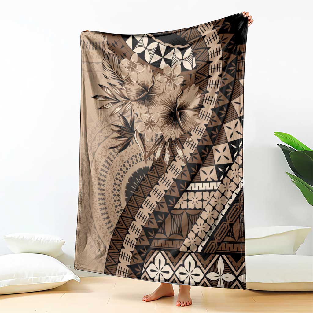 Bula Fiji Blanket Mocha Brown Kaivity Masi Tapa LT7 - Polynesian Pride
