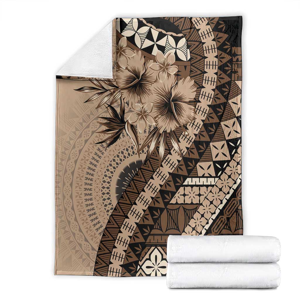 Bula Fiji Blanket Mocha Brown Kaivity Masi Tapa LT7 - Polynesian Pride