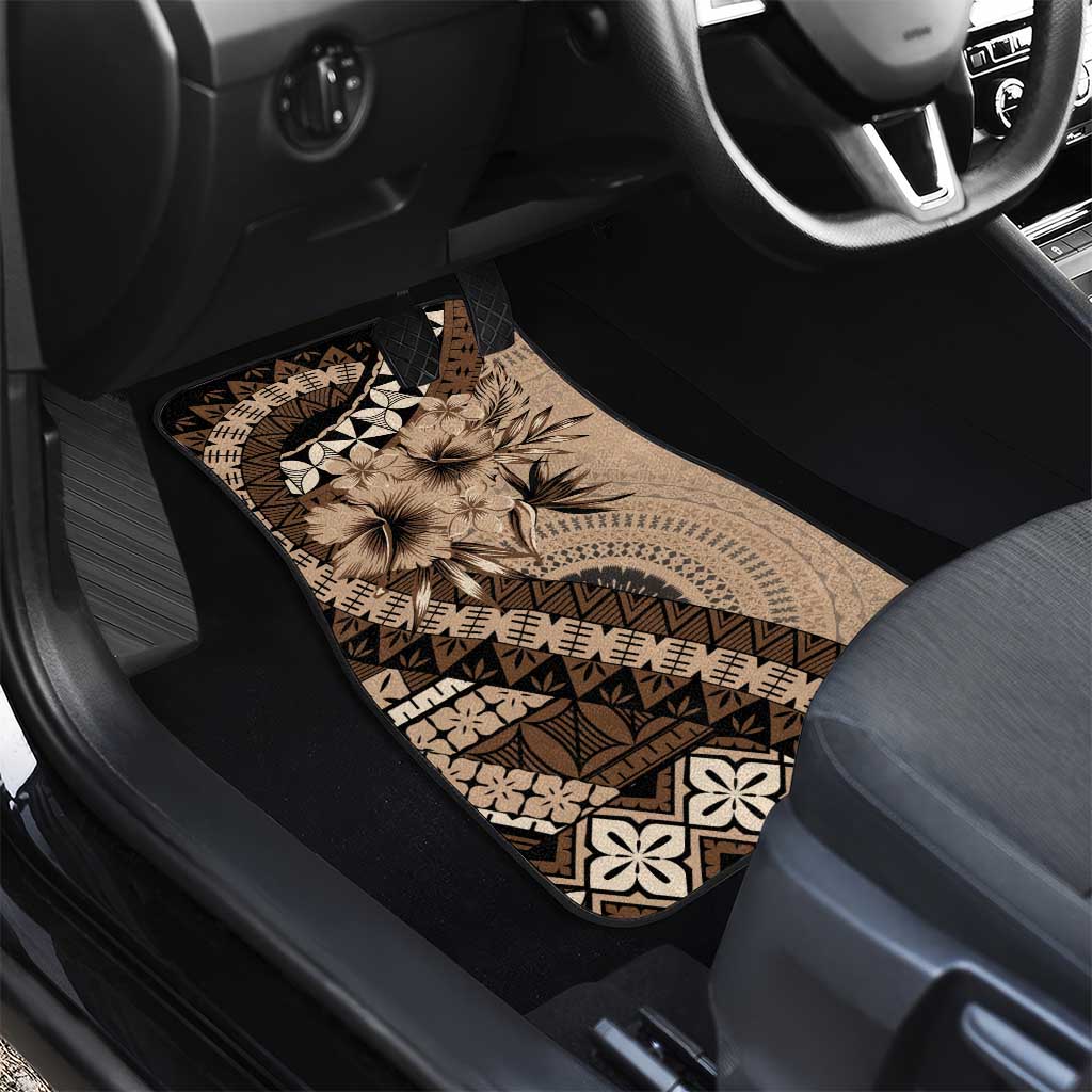 Bula Fiji Car Mats Mocha Brown Kaivity Masi Tapa