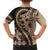 Bula Fiji Family Matching Summer Maxi Dress and Hawaiian Shirt Mocha Brown Kaivity Masi Tapa