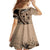 Bula Fiji Family Matching Summer Maxi Dress and Hawaiian Shirt Mocha Brown Kaivity Masi Tapa