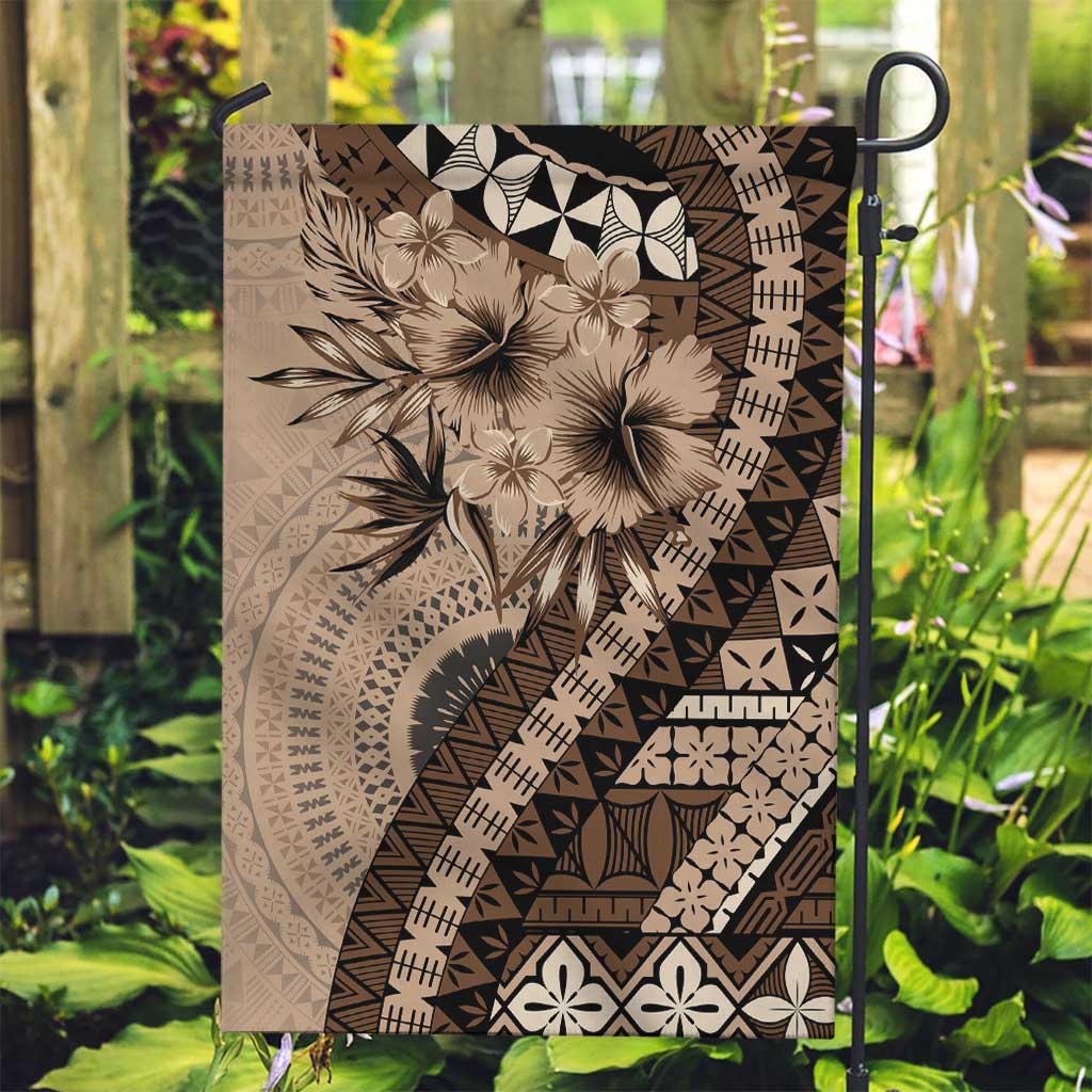 Bula Fiji Garden Flag Mocha Brown Kaivity Masi Tapa