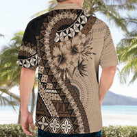 Bula Fiji Hawaiian Shirt Mocha Brown Kaivity Masi Tapa