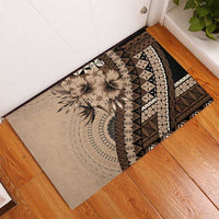 Bula Fiji Rubber Doormat Mocha Brown Kaivity Masi Tapa LT7 - Polynesian Pride