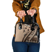 Bula Fiji Shoulder Handbag Mocha Brown Kaivity Masi Tapa LT7 One Size Brown - Polynesian Pride