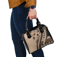 Bula Fiji Shoulder Handbag Mocha Brown Kaivity Masi Tapa LT7 - Polynesian Pride