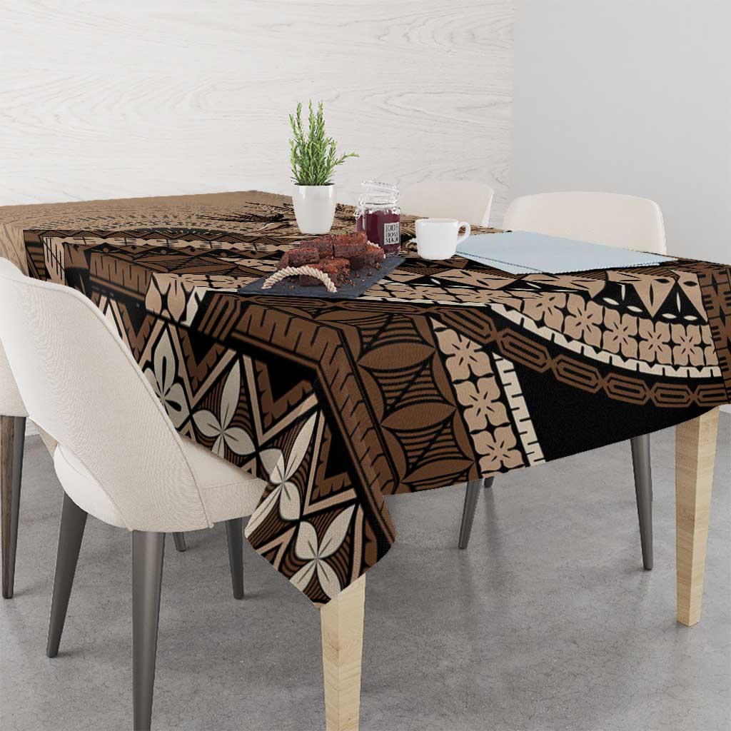 Bula Fiji Tablecloth Mocha Brown Kaivity Masi Tapa