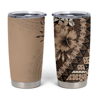 Bula Fiji Tumbler Cup Mocha Brown Kaivity Masi Tapa LT7 Brown - Polynesian Pride