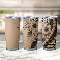 Bula Fiji Tumbler Cup Mocha Brown Kaivity Masi Tapa LT7 - Polynesian Pride