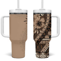 Bula Fiji Tumbler With Handle Mocha Brown Kaivity Masi Tapa