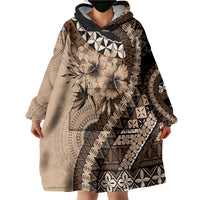 Bula Fiji Wearable Blanket Hoodie Mocha Brown Kaivity Masi Tapa