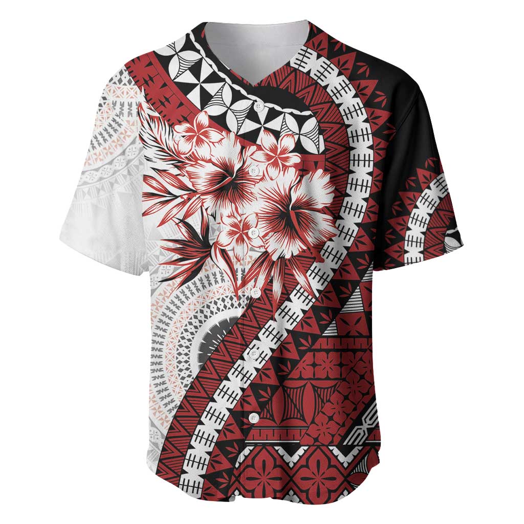 Bula Fiji Baseball Jersey White Kaivity Masi Tapa