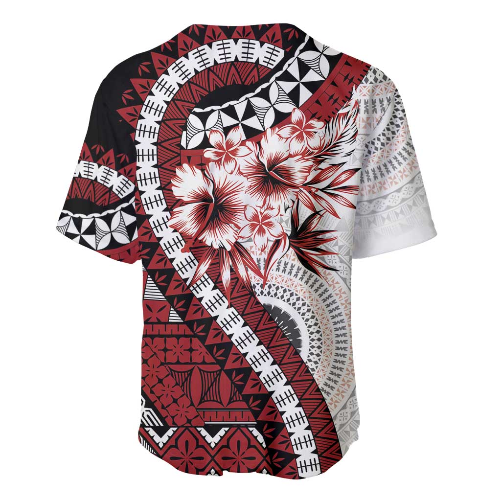 Bula Fiji Baseball Jersey White Kaivity Masi Tapa