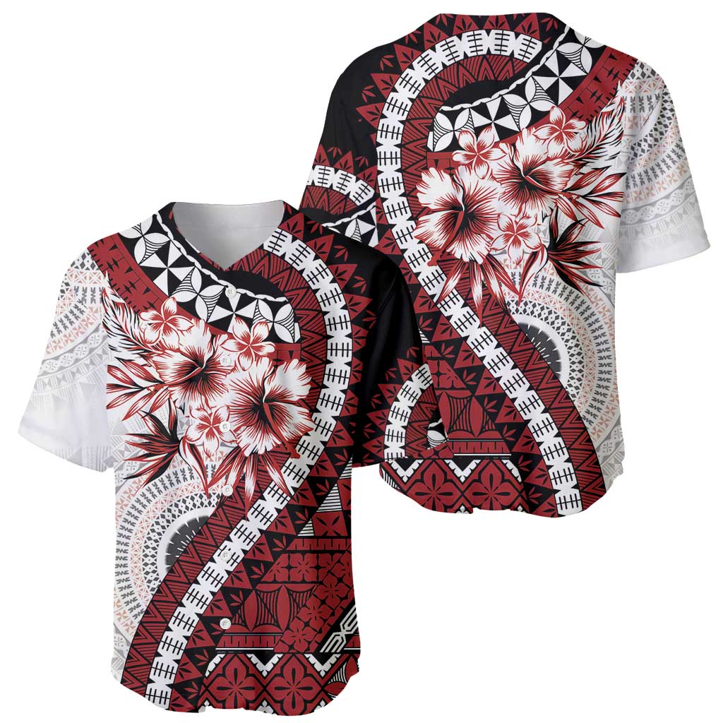 Bula Fiji Baseball Jersey White Kaivity Masi Tapa