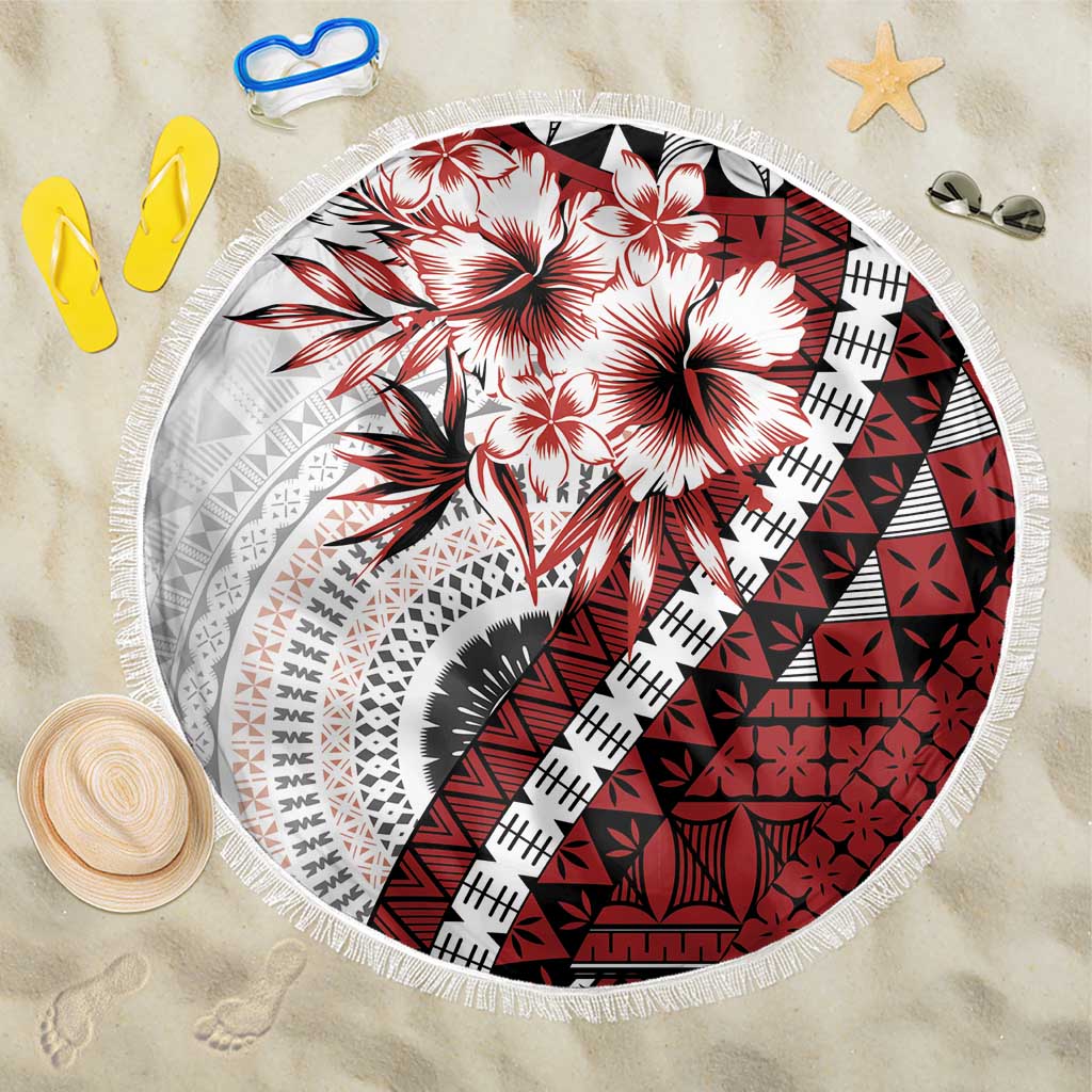 Bula Fiji Beach Blanket White Kaivity Masi Tapa