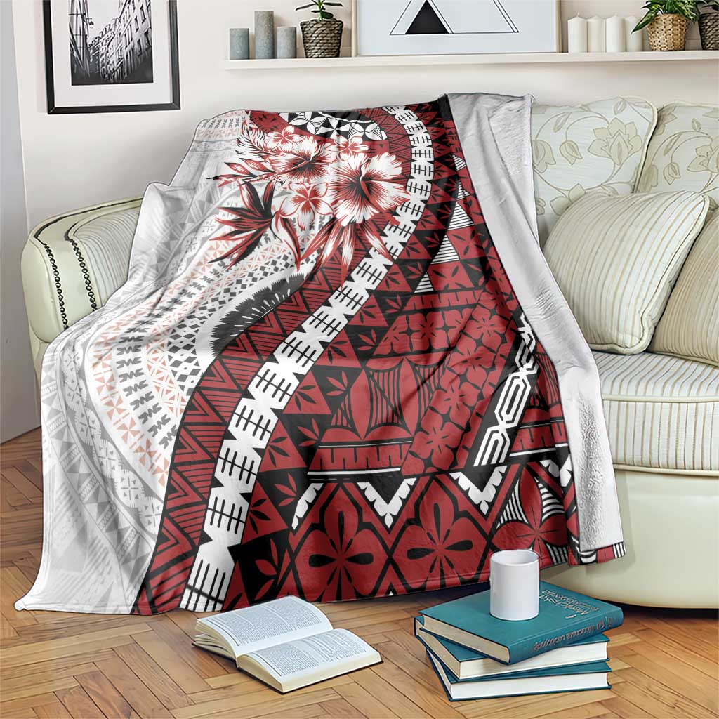 Bula Fiji Blanket White Kaivity Masi Tapa LT7 White - Polynesian Pride