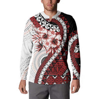 Bula Fiji Button Sweatshirt White Kaivity Masi Tapa LT7 - Polynesian Pride