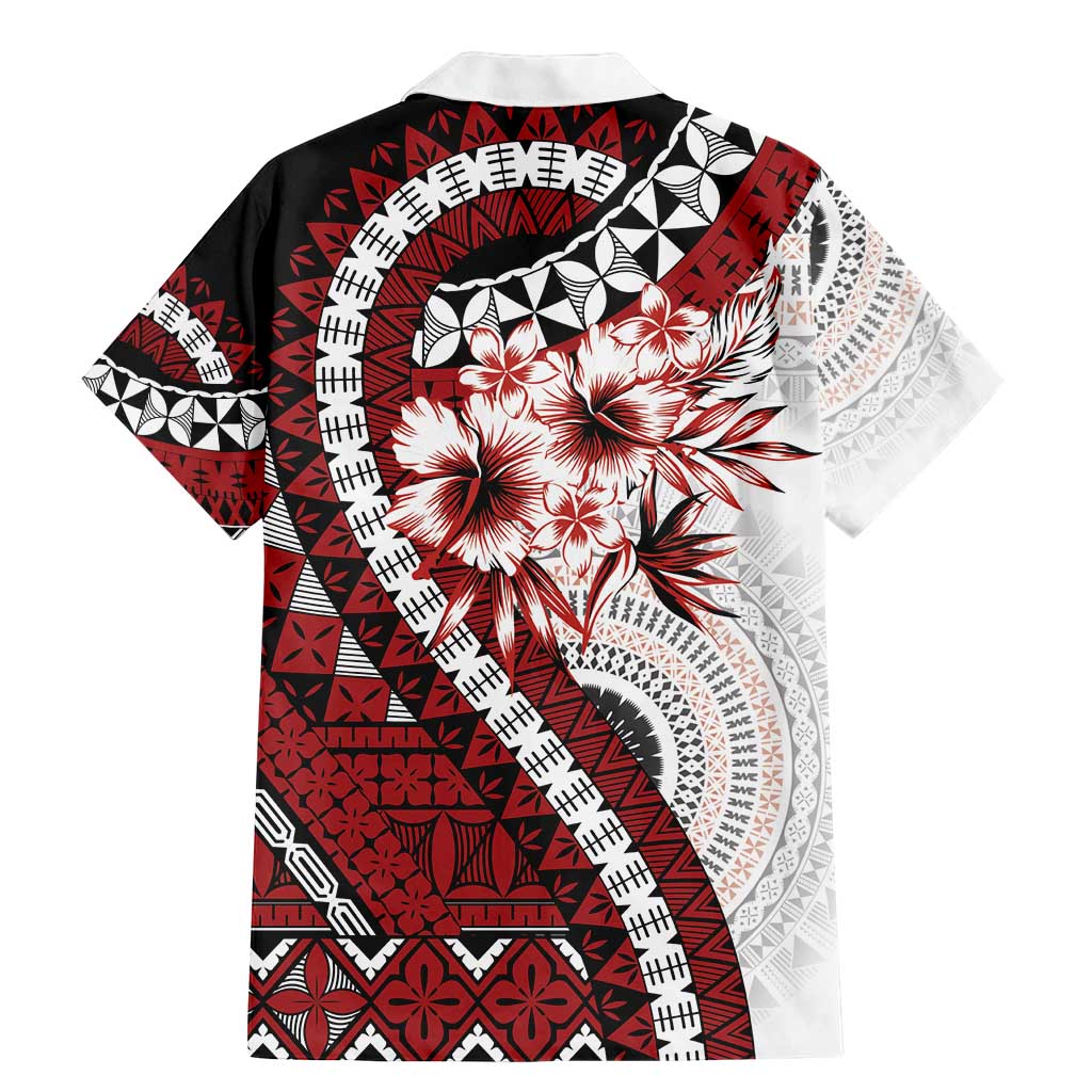 Bula Fiji Family Matching Mermaid Dress and Hawaiian Shirt White Kaivity Masi Tapa