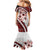 Bula Fiji Family Matching Mermaid Dress and Hawaiian Shirt White Kaivity Masi Tapa