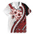 Bula Fiji Family Matching Off The Shoulder Long Sleeve Dress and Hawaiian Shirt White Kaivity Masi Tapa