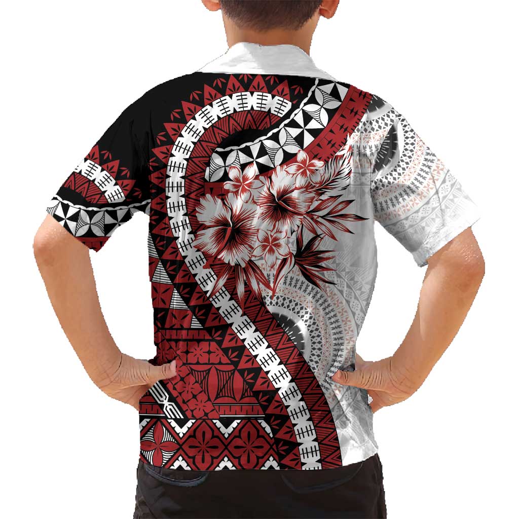 Bula Fiji Family Matching Summer Maxi Dress and Hawaiian Shirt White Kaivity Masi Tapa