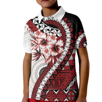 Bula Fiji Kid Polo Shirt White Kaivity Masi Tapa LT7 Kid White - Polynesian Pride