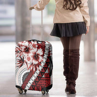 Bula Fiji Luggage Cover White Kaivity Masi Tapa