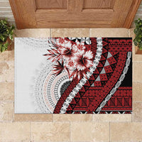Bula Fiji Rubber Doormat White Kaivity Masi Tapa LT7 White - Polynesian Pride