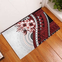 Bula Fiji Rubber Doormat White Kaivity Masi Tapa LT7 - Polynesian Pride