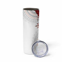 Bula Fiji Skinny Tumbler White Kaivity Masi Tapa LT7 - Polynesian Pride